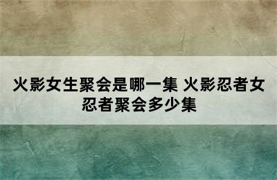 火影女生聚会是哪一集 火影忍者女忍者聚会多少集